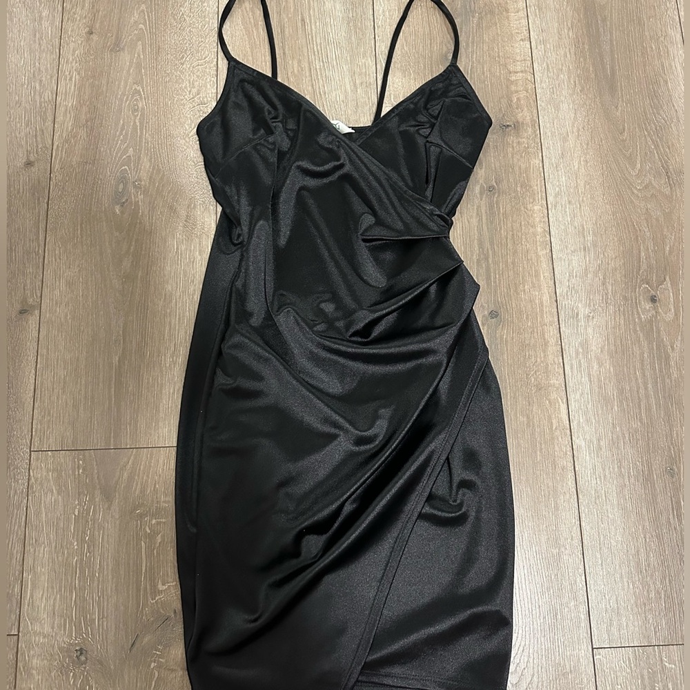 Steps NewYork: Black Satin Mini Dress worn twice